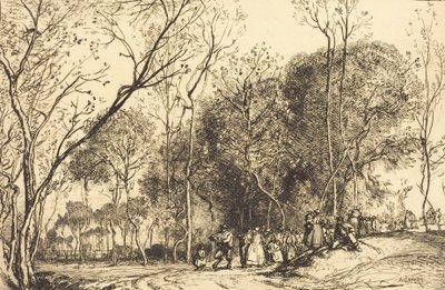 Léto v Saint-Martin, minulé svatby Ete de la Saint-Martin, la noce qui passe, 1908. od Auguste Lepere