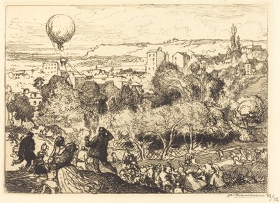 Padající balón v Pre-Saint-Gervais od Auguste Lepere