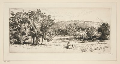 Vesnice Villeneuve-sur-Bellot (Seine-et-Marne) od Auguste Lepere