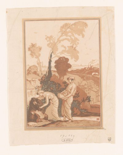 Hudba a poezie pomáhají umělci La Musique et la Poesie secourant les Artistes od Auguste Lepère (signed by artist)