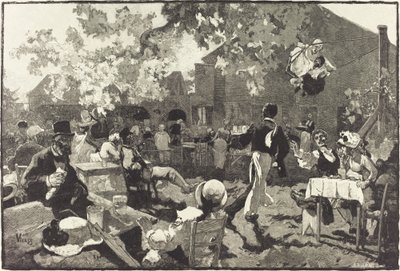 Cabaret du Coq de Bruyère v Bois de Meudon od Auguste Lepère after Daniel Vierge