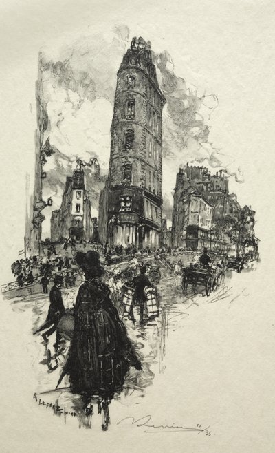 Roh Měsíční ulice od Auguste Louis Lepère