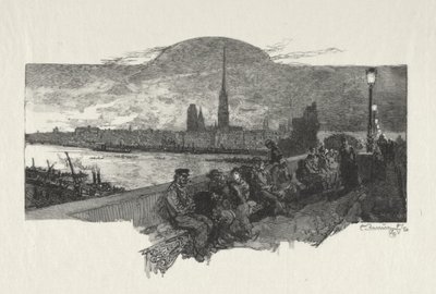 Ilustrovaný Rouen: Most kamenů od Auguste Louis Lepère