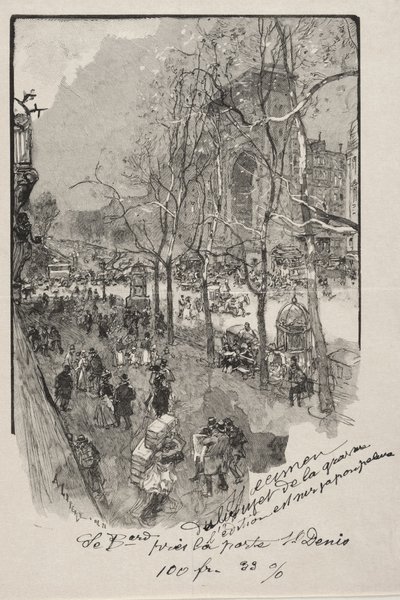 Boulevards, poblíž Porte St. Denis od Auguste Louis Lepère