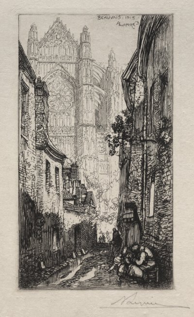 Úzká ulice, Beauvais (Ulička, Beauvais) od Auguste Louis Lepère