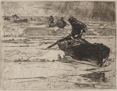 Rybáři prchající před bouří od Auguste Louis Lepère