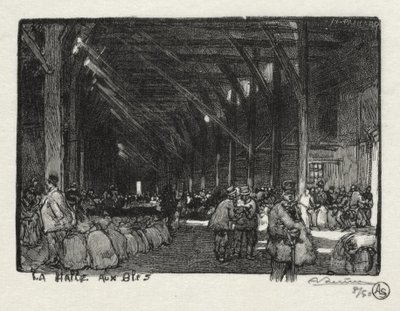 Ilustrovaný Rouen: Halle aux Blès od Auguste Louis Lepère