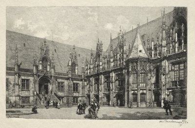 Ilustrovaný Rouen: Justiční palác od Auguste Louis Lepère