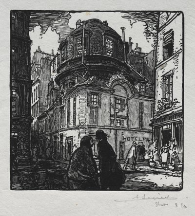 Pohled na hotel Colbert od Auguste Louis Lepère