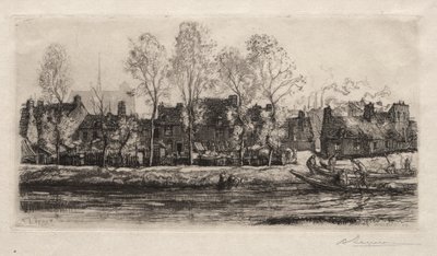Amiens, břehy Sommy od Auguste Louis Lepère