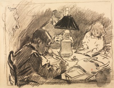 Kolem lampy, 1888. od Auguste Louis Lepère