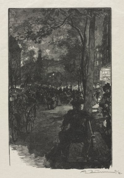 Boulevard Montmartre, večer od Auguste Louis Lepère
