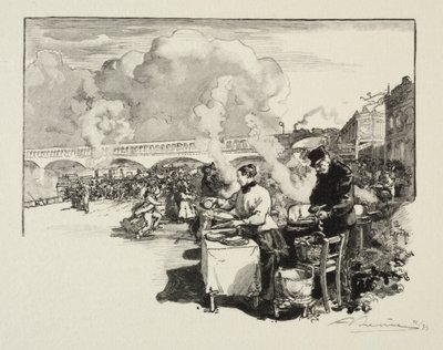 Přistávací plocha pro omnibusové čluny. od Auguste Louis Lepère