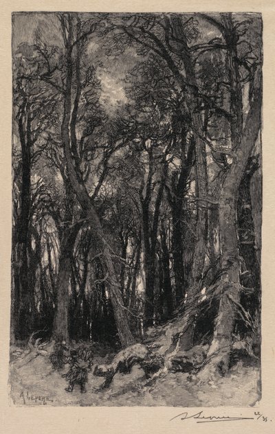 Les Fontainebleau: Bas-Bréau Les Fontainebleau: Le Bas-Bréau, 1890. od Auguste Louis Lepère