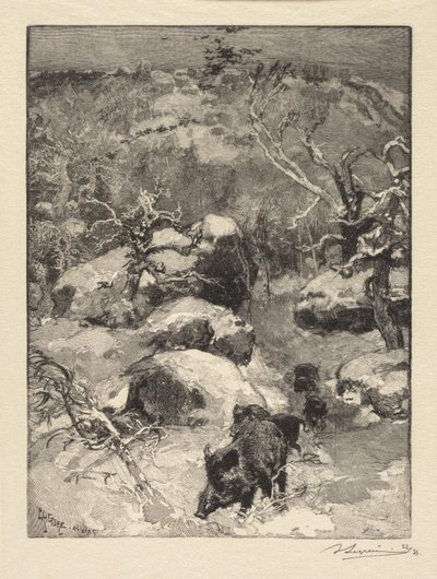 Fontainebleau Forest: Cuvier-Châtillon Cliff od Auguste Louis Lepère