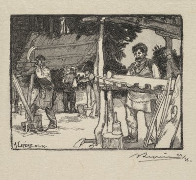 Fontainebleau Forest: Výrobce lamel od Auguste Louis Lepère