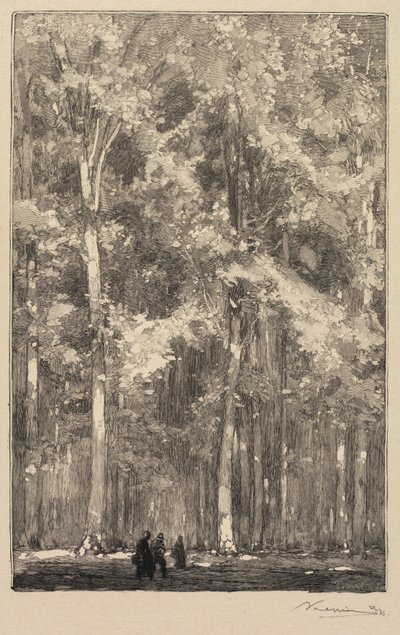 Fontainebleau Forest: Ráno, křižovatka cesty Forts de Marlotte od Auguste Louis Lepère