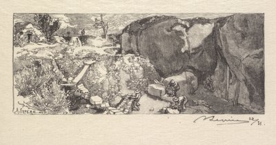 Fontainebleau Forest: Pískovcový lom od Auguste Louis Lepère