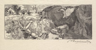 Fontainebleau Forest: Sandstone Quarry Forest of Fontainebleau: The Sandstone Quarry, 1890. od Auguste Louis Lepère