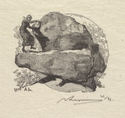 Fontainebleau Forest: Chvějící se skála od Auguste Louis Lepère