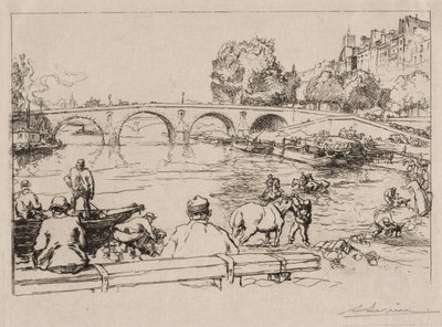 LAbreuvoir v Pont Marie, 1912. od Auguste Louis Lepère