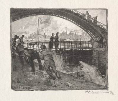LEcluse du Canal St. Martin, 1890. od Auguste Louis Lepère