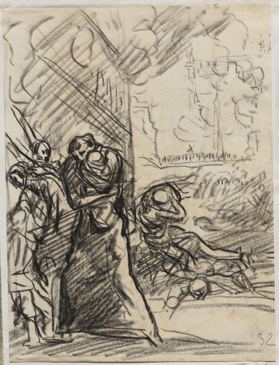 Požár v Louvain od Auguste Louis Lepère