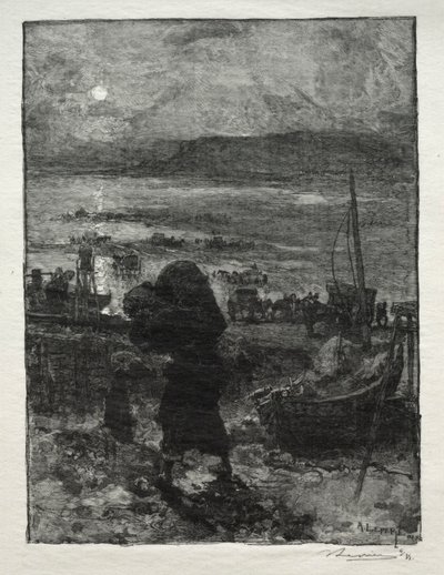 Sklizeň písku. od Auguste Louis Lepère