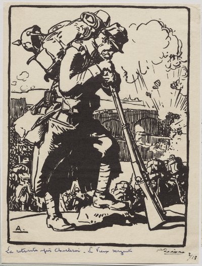 Ústup po Charleroi... od Auguste Louis Lepère