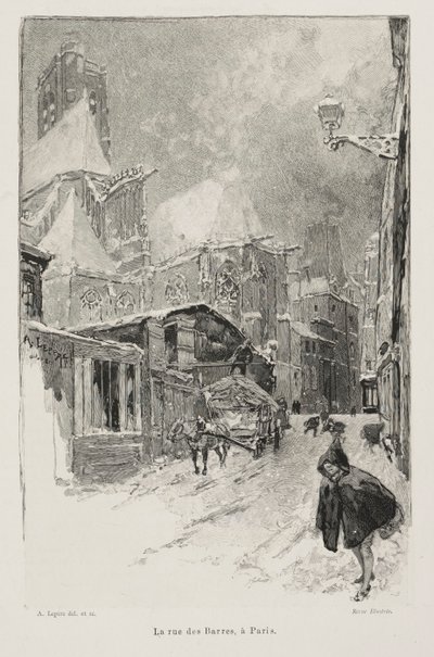 Rue des Barres, Paříž od Auguste Louis Lepère