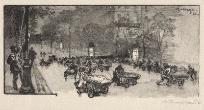 Boulevard, na rohu Faubourg Montmartre od Auguste Louis Lepère