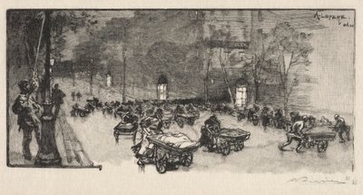 Boulevard, na rohu Faubourg Montmartre, 1890. od Auguste Louis Lepère