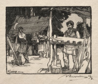 Lath Maker, 1889. od Auguste Louis Lepère