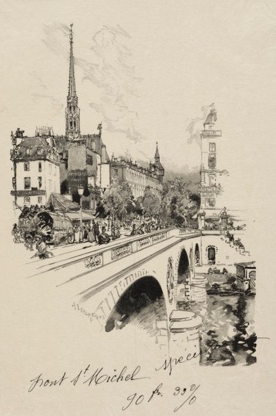 Pont Saint-Michel od Auguste Louis Lepère