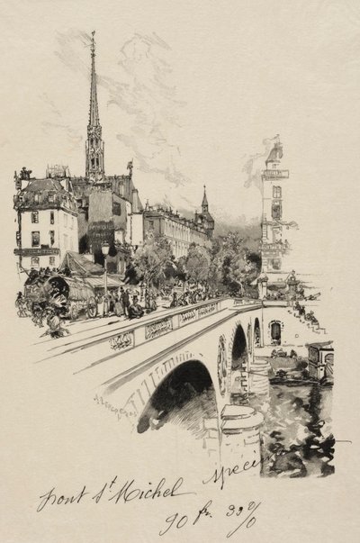 Pont St. Michel. od Auguste Louis Lepère