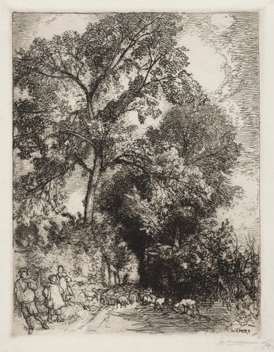 Návrat stáda, Crèvecoeur od Auguste Louis Lepère