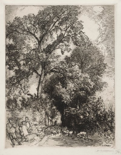Návrat stáda, Crèvecoeur, 1913. od Auguste Louis Lepère