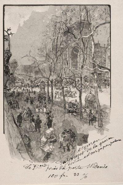 Boulevards, poblíž Porte St. Denis od Auguste Louis Lepère