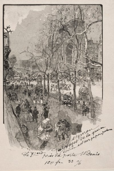 Boulevards, poblíž Porte St. Denis. od Auguste Louis Lepère