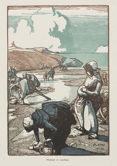 Pastorek Fisherwomen, Saint-Jean-de-Mont od Auguste Louis Lepère