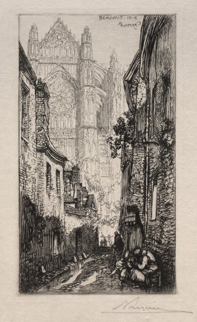 Úzká ulice, Beauvais (Ulička, Beauvais) od Auguste Louis Lepère