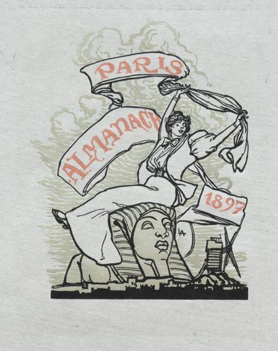 Pařížský almanach, 1897: Zadní strana obálky, 1897. od Auguste Louis Lepère