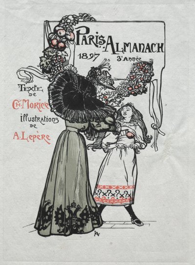 Pařížský almanach, 1897: Obálka od Auguste Louis Lepère