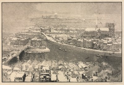 Paříž pod sněhem od Auguste Louis Lepère
