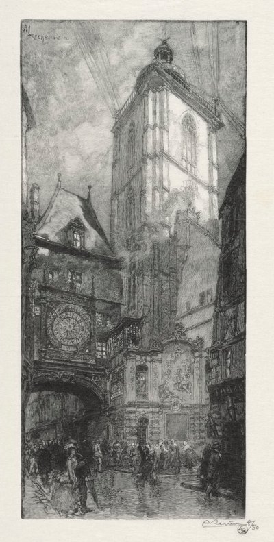 Rouen Illustré: La Gros Horloge, 1888. od Auguste Louis Lepère