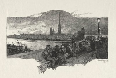 Illustrated Rouen: The Bridge of Stones, 1896. od Auguste Louis Lepère