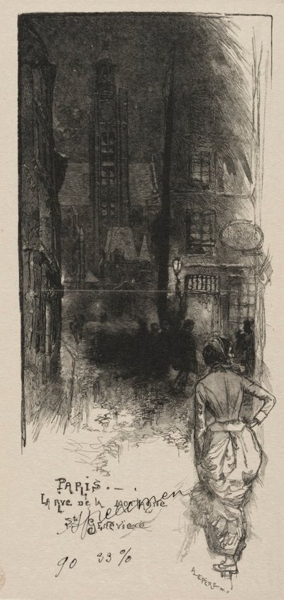 Rue de la Montagne, St. Genevieve. od Auguste Louis Lepère