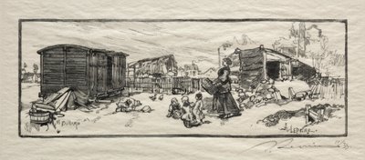 Vagónka Le wagon-logement. od Auguste Louis Lepère