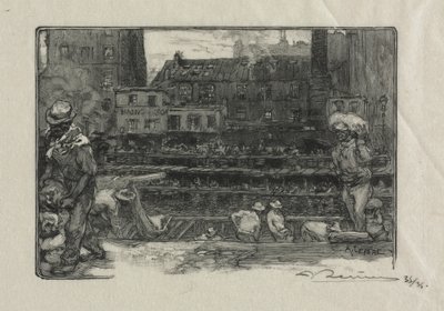Vykladače sádry (Canal St. Martin) od Auguste Louis Lepère