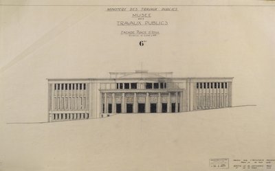 Projekt pro Musee des Travaux Publiques, fasáda, Place d